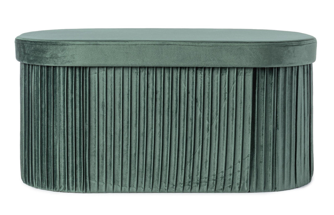 Pouf Oval De Depozitare Tapițat Catifea Verde, Jocelyn Bizzotto - Imagine 3