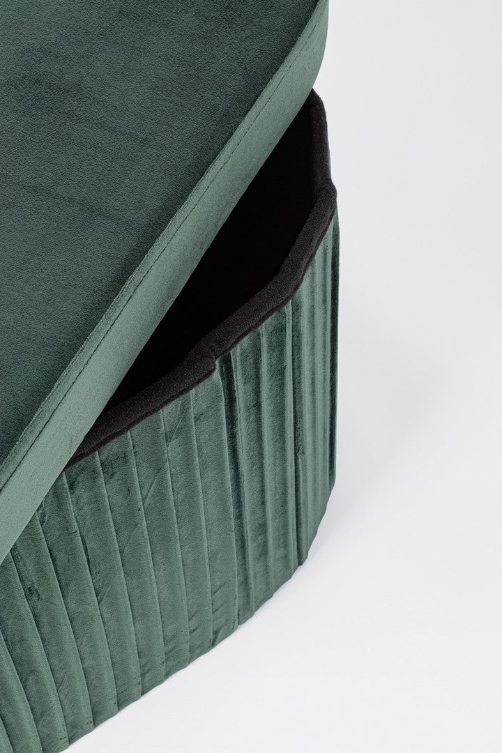 Pouf Oval De Depozitare Tapițat Catifea Verde, Jocelyn Bizzotto - Imagine 4