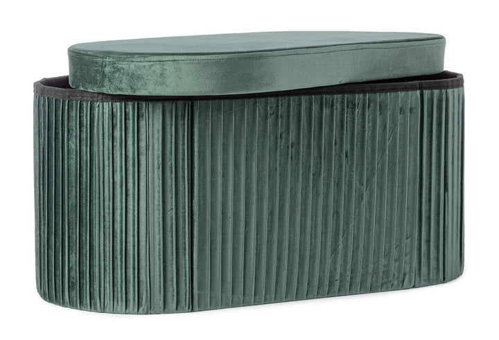 Pouf Oval De Depozitare Tapițat Catifea Verde, Jocelyn Bizzotto - Imagine 6