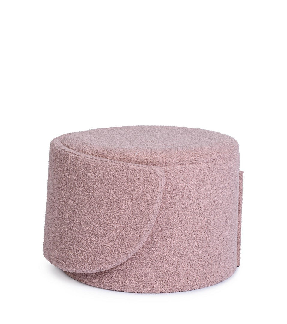 Pouf Tapițat Bouclé Roz Cu Depozitare, Anthea Bizzotto - Imagine 6