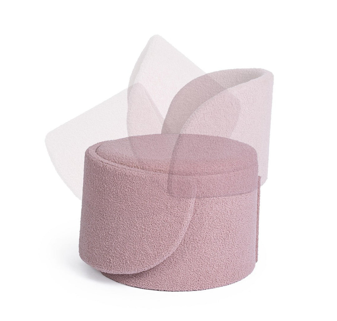 Pouf Tapițat Bouclé Roz Cu Depozitare, Anthea Bizzotto - Imagine 9