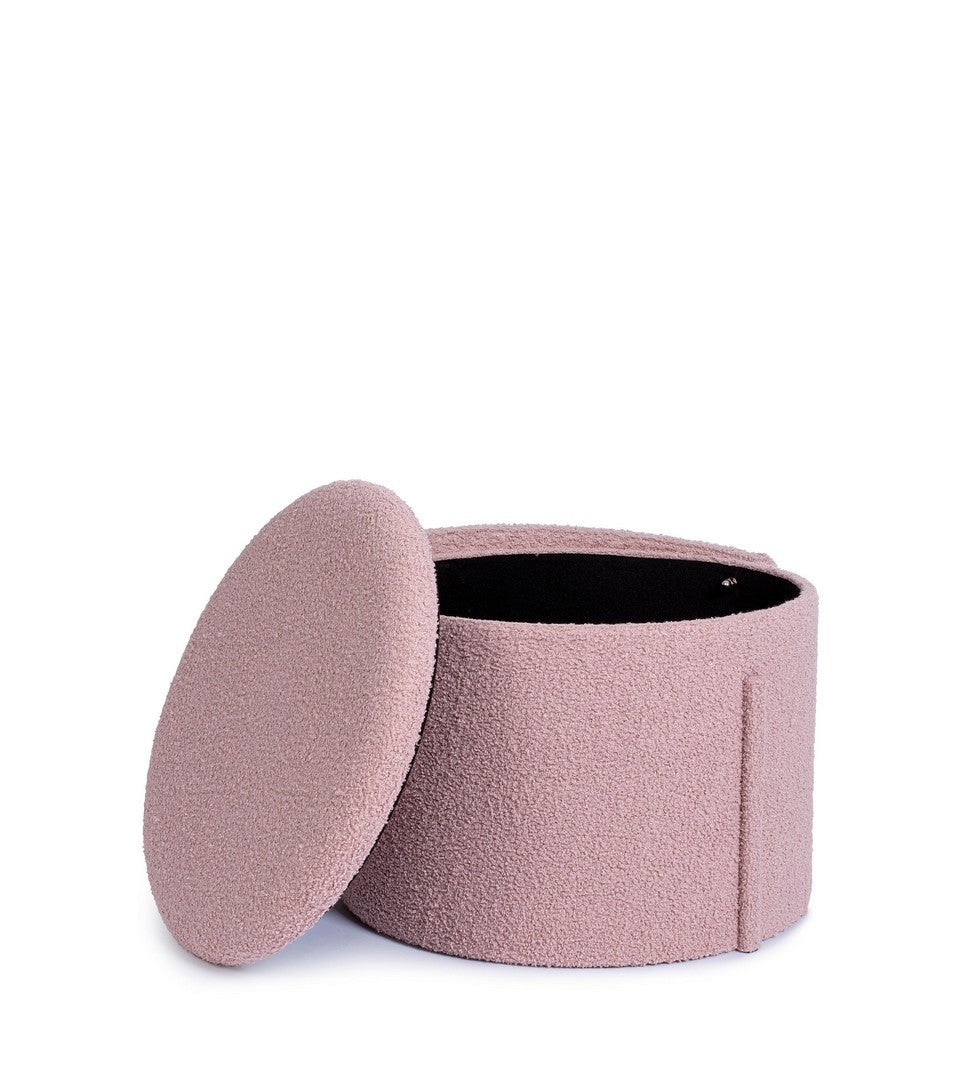 Pouf Tapițat Bouclé Roz Cu Depozitare, Anthea Bizzotto - Imagine 10