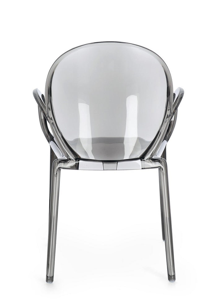 Scaun Dining Transparent Cu Brațe, Camilla Smoked Bizzotto - Imagine 5
