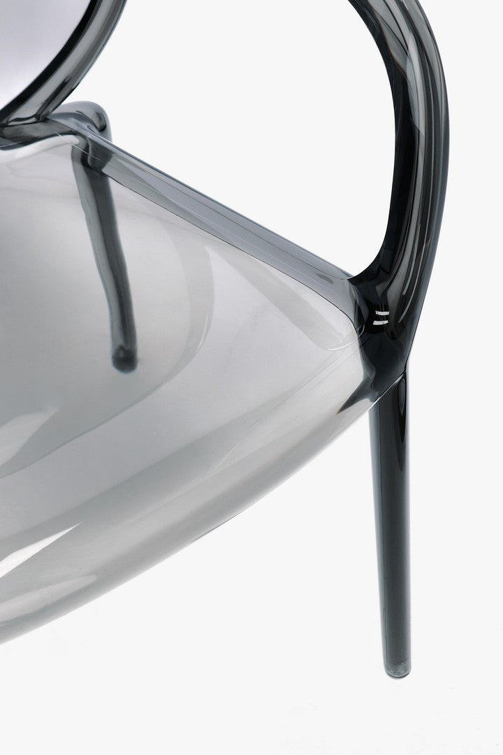 Scaun Dining Transparent Cu Brațe, Camilla Smoked Bizzotto - Imagine 8