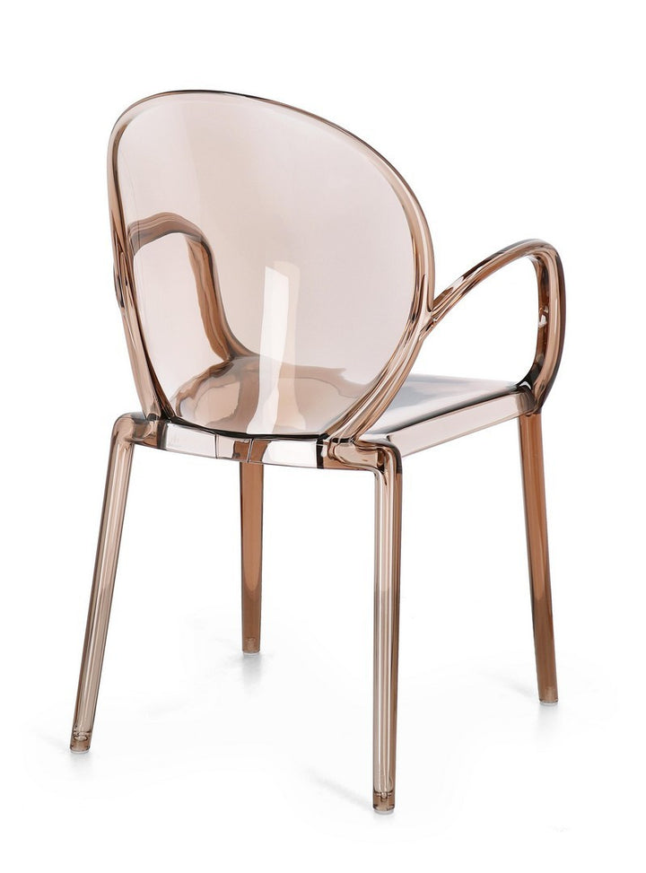 Scaun Dining Transparent Cu Brațe, Camilla Coffee Bizzotto - Imagine 2