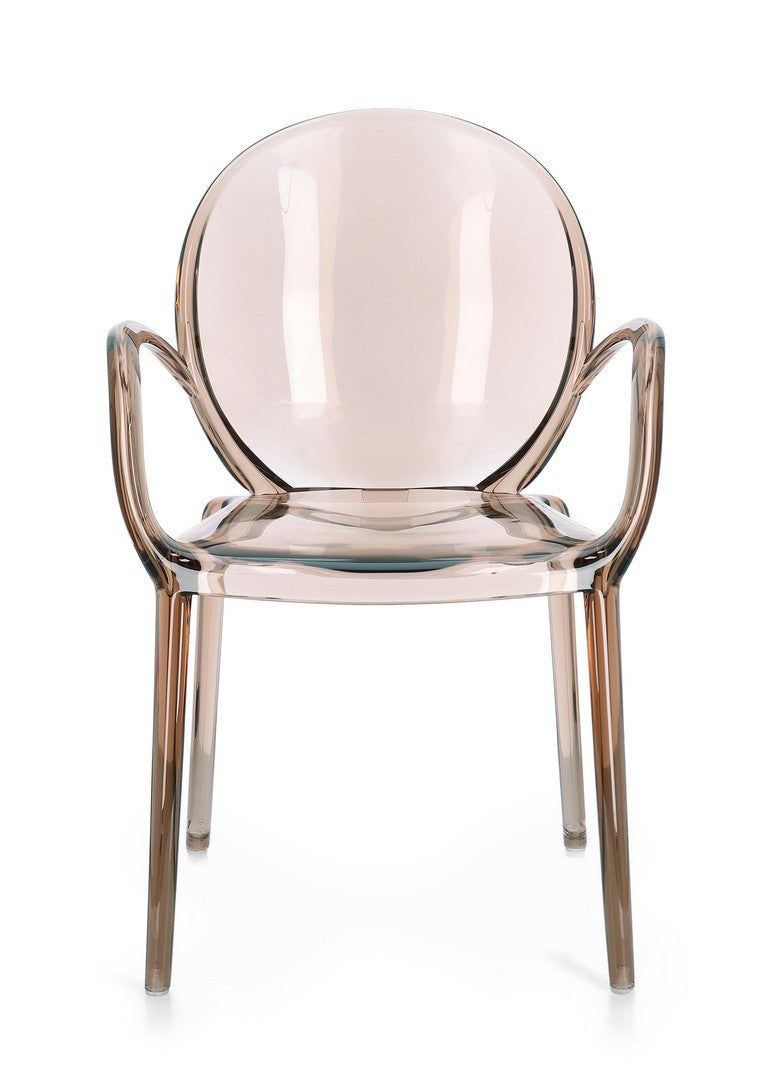 Scaun Dining Transparent Cu Brațe, Camilla Coffee Bizzotto - Imagine 4