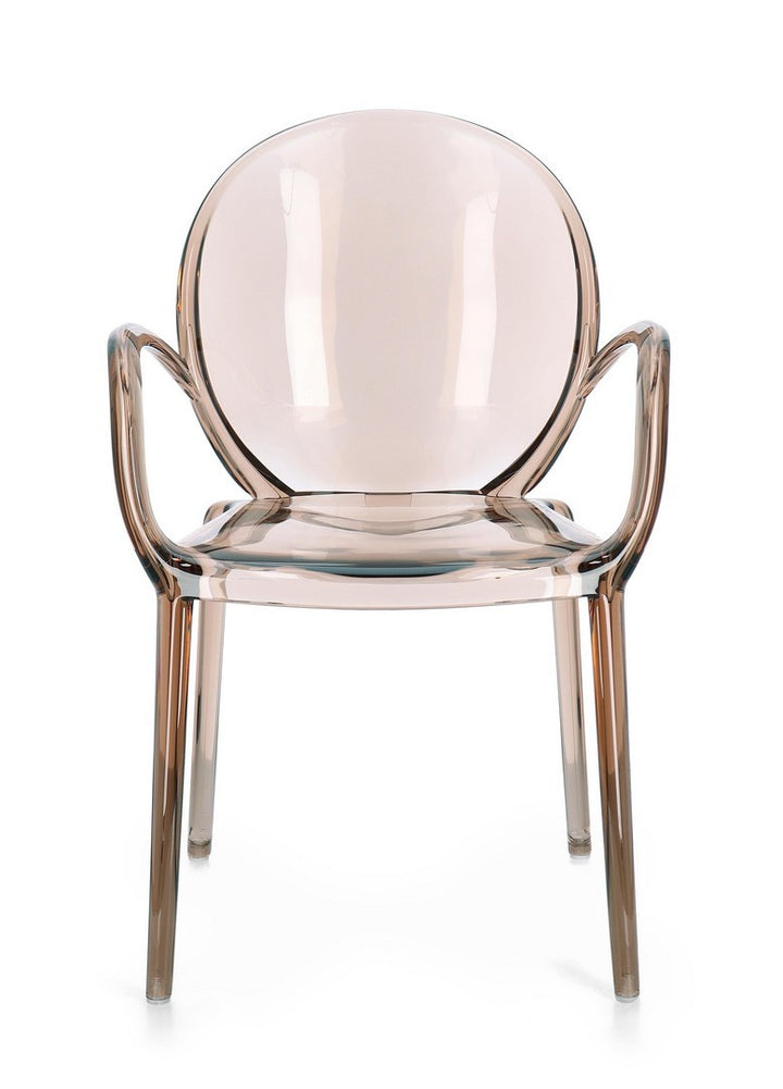 Scaun Dining Transparent Cu Brațe, Camilla Coffee Bizzotto - Imagine 4