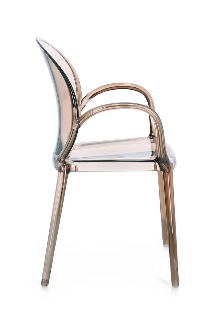 Scaun Dining Transparent Cu Brațe, Camilla Coffee Bizzotto - Imagine 6