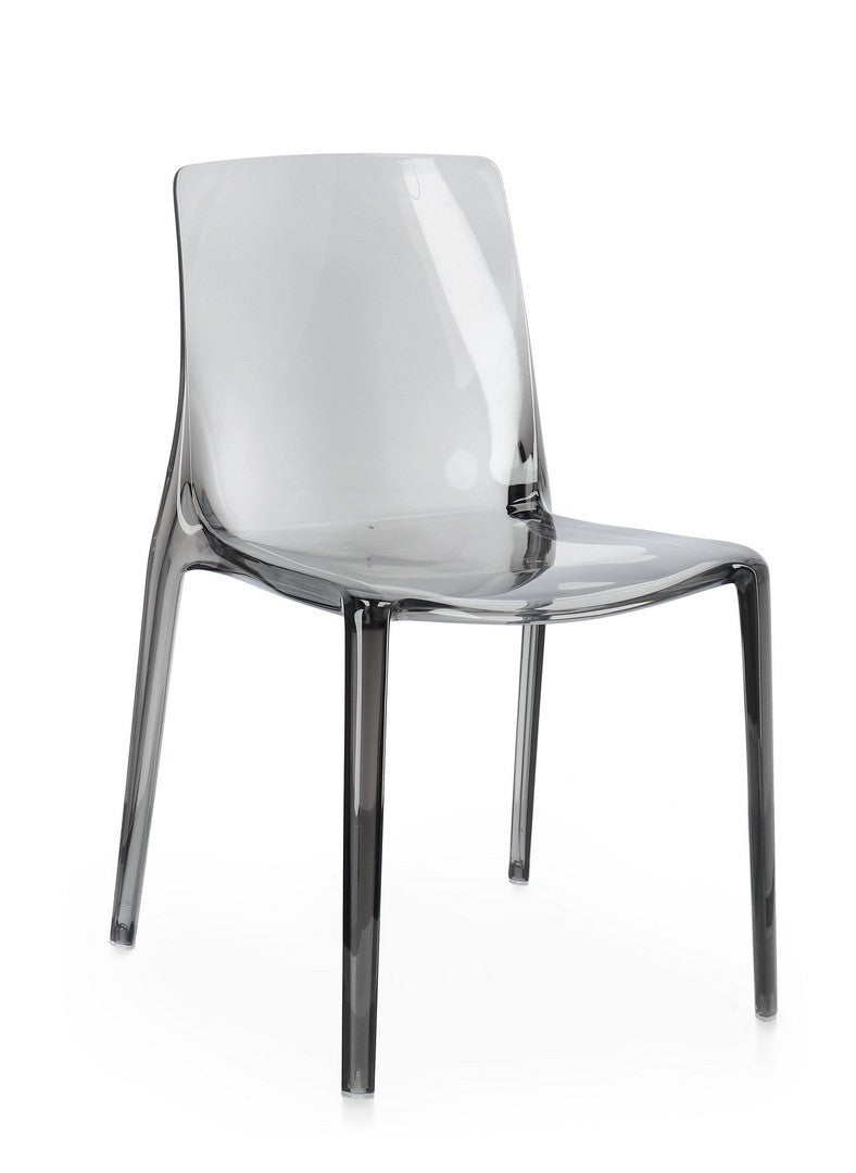 Scaun Dining Transparent Stivuibil Gri, Adele Bizzotto - Imagine 1