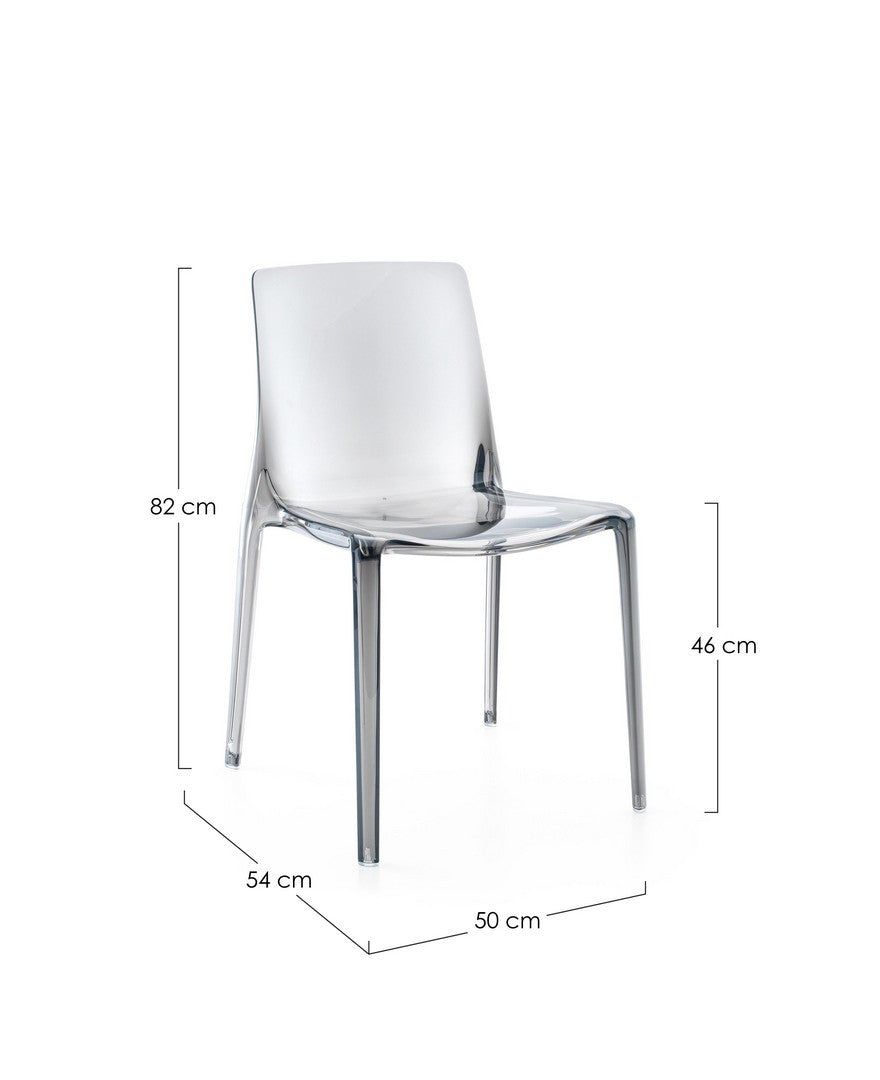 Scaun Dining Transparent Stivuibil Gri, Adele Bizzotto - Imagine 3