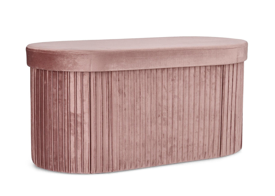 Pouf Velvet Cu Depozitare Antic Roz, Jocelyn Bizzotto - Imagine 1