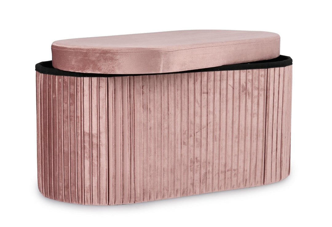 Pouf Velvet Cu Depozitare Antic Roz, Jocelyn Bizzotto - Imagine 5