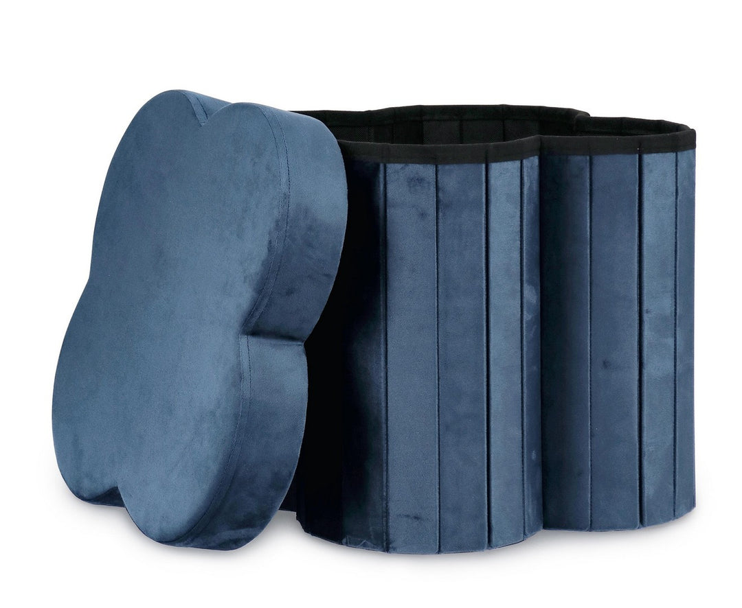 Pouf Catifea Albastru Cu Depozitare, Jocelyn Bizzotto - Imagine 5