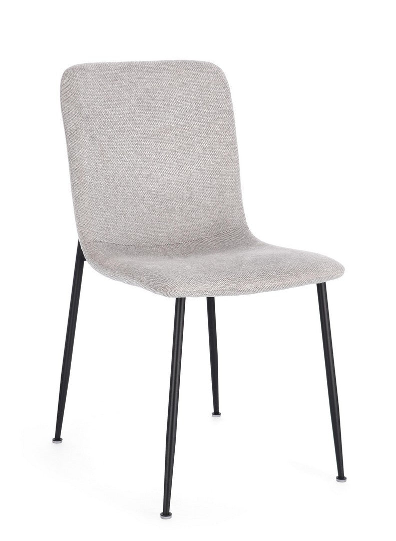 Scaun Dining Tapițat Textil Gri, Rinas Light Bizzotto - Imagine 1