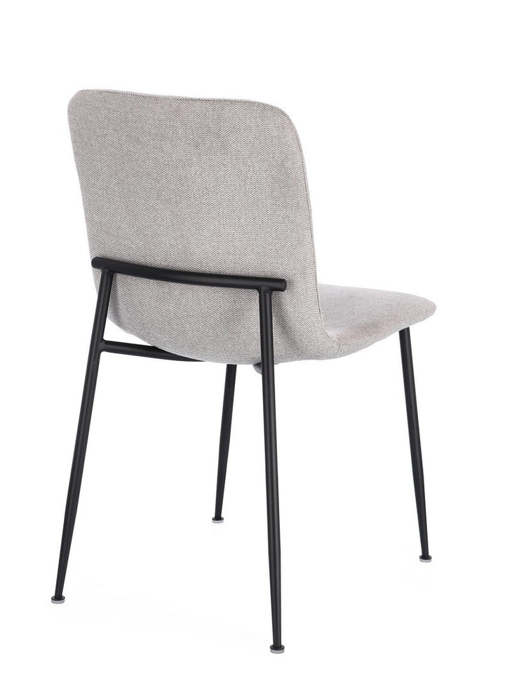 Scaun Dining Tapițat Textil Gri, Rinas Light Bizzotto - Imagine 2