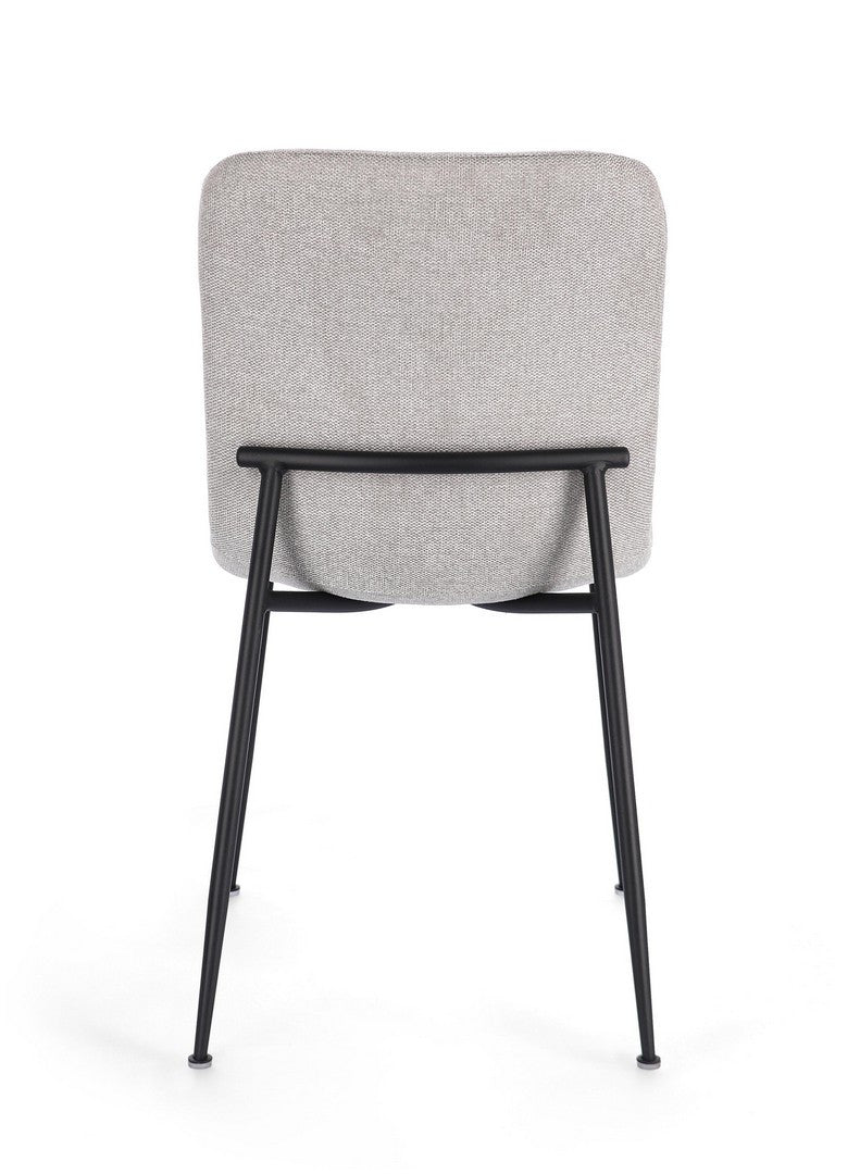 Scaun Dining Tapițat Textil Gri, Rinas Light Bizzotto - Imagine 5