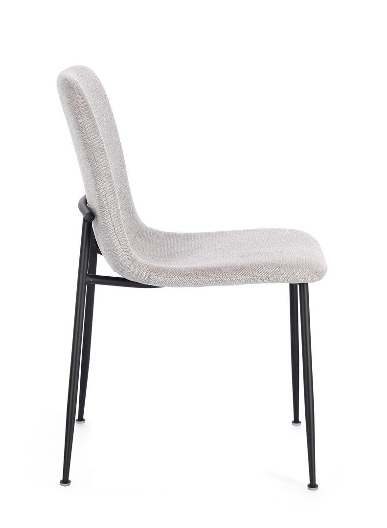 Scaun Dining Tapițat Textil Gri, Rinas Light Bizzotto - Imagine 6