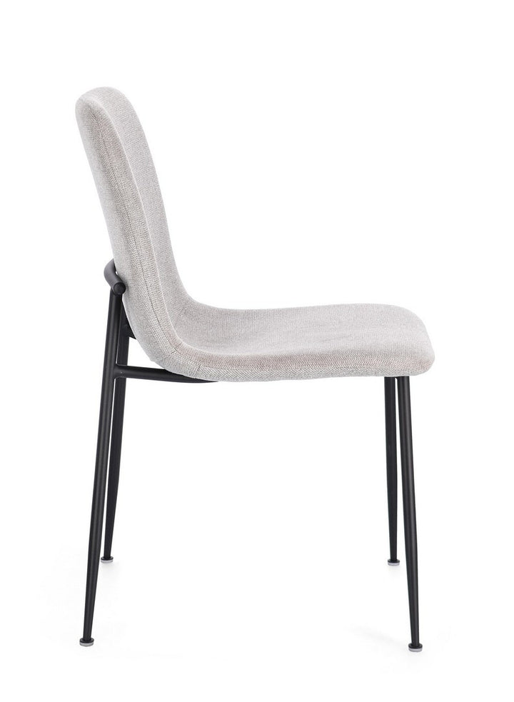 Scaun Dining Tapițat Textil Gri, Rinas Light Bizzotto - Imagine 6