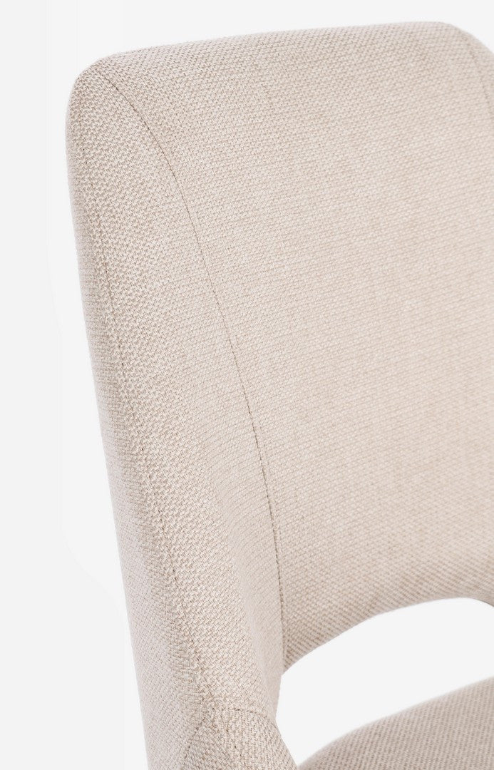 Scaun Dining Tapițat Textil Bej, Kashar Bizzotto - Imagine 7