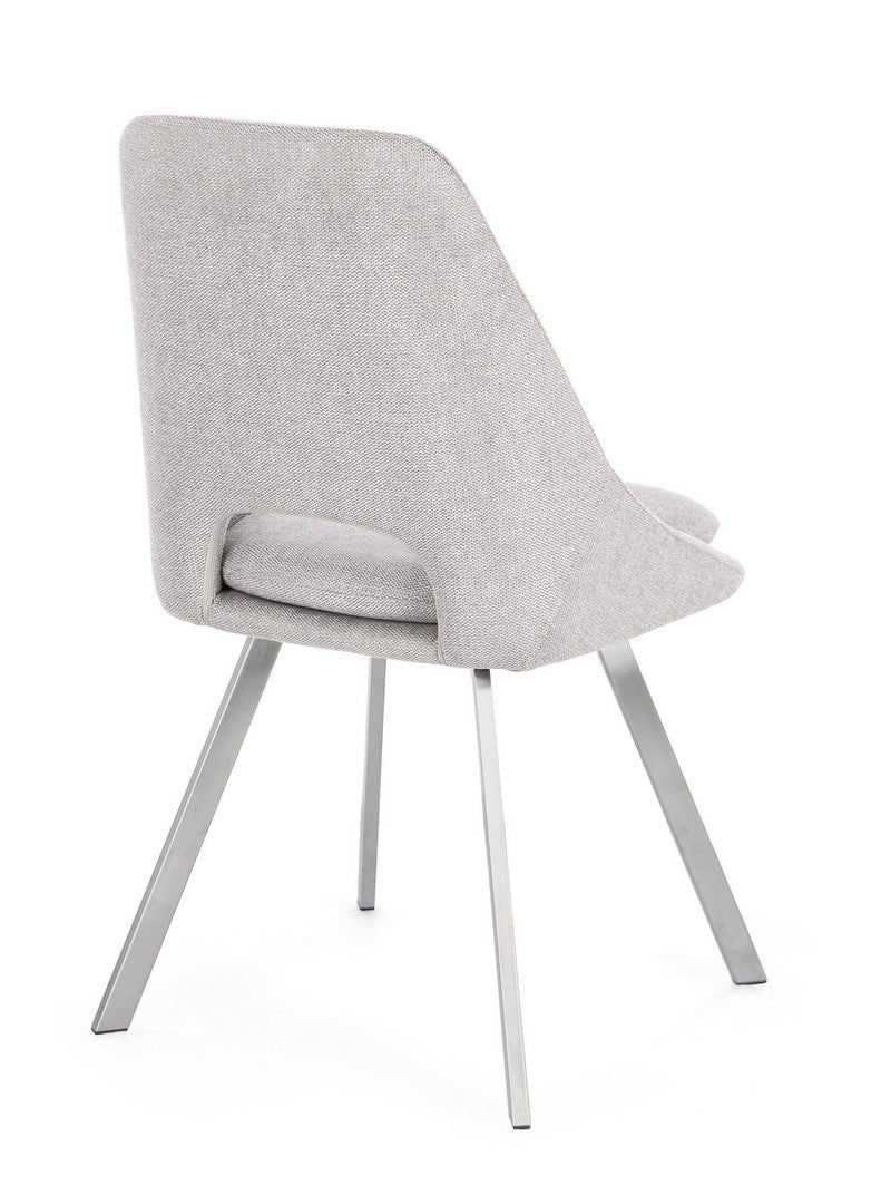 Scaun Dining Tapițat Textil Gri, Kashar Bizzotto - Imagine 2