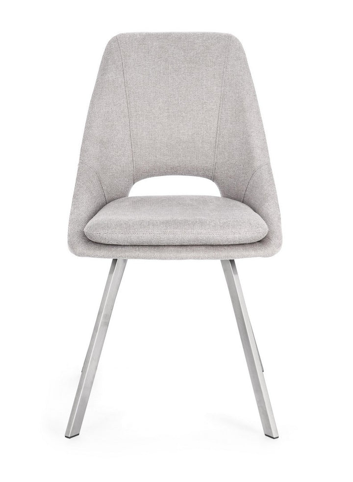 Scaun Dining Tapițat Textil Gri, Kashar Bizzotto - Imagine 4