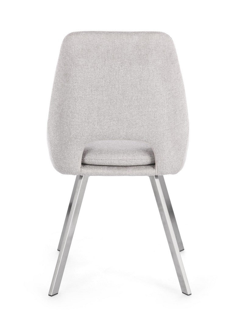 Scaun Dining Tapițat Textil Gri, Kashar Bizzotto - Imagine 5