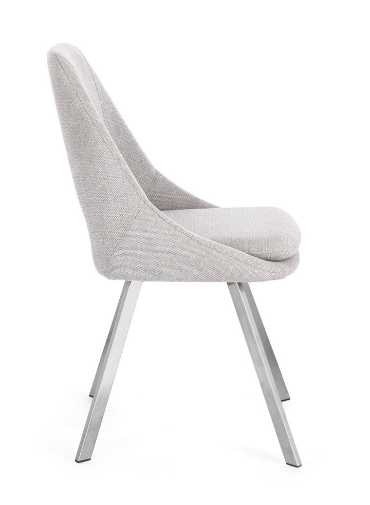 Scaun Dining Tapițat Textil Gri, Kashar Bizzotto - Imagine 6