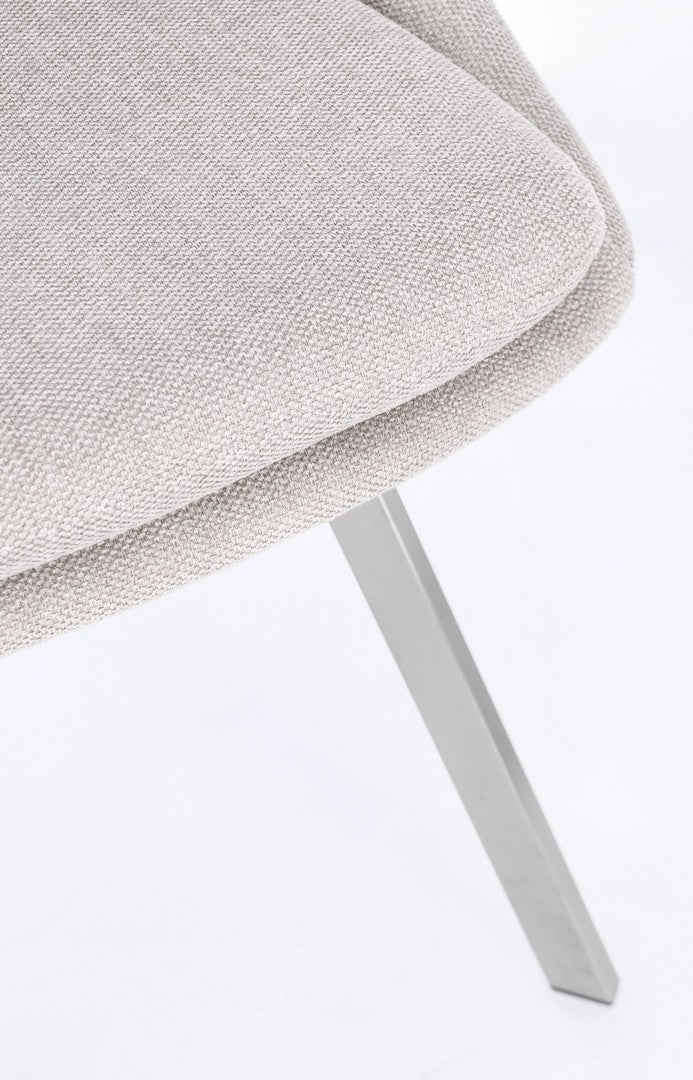 Scaun Dining Tapițat Textil Gri, Kashar Bizzotto - Imagine 8
