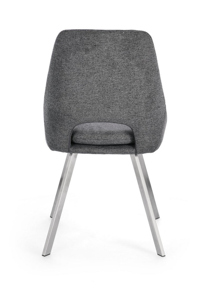 Scaun Dining Tapițat Textil Gri, Kashar Bizzotto - Imagine 5