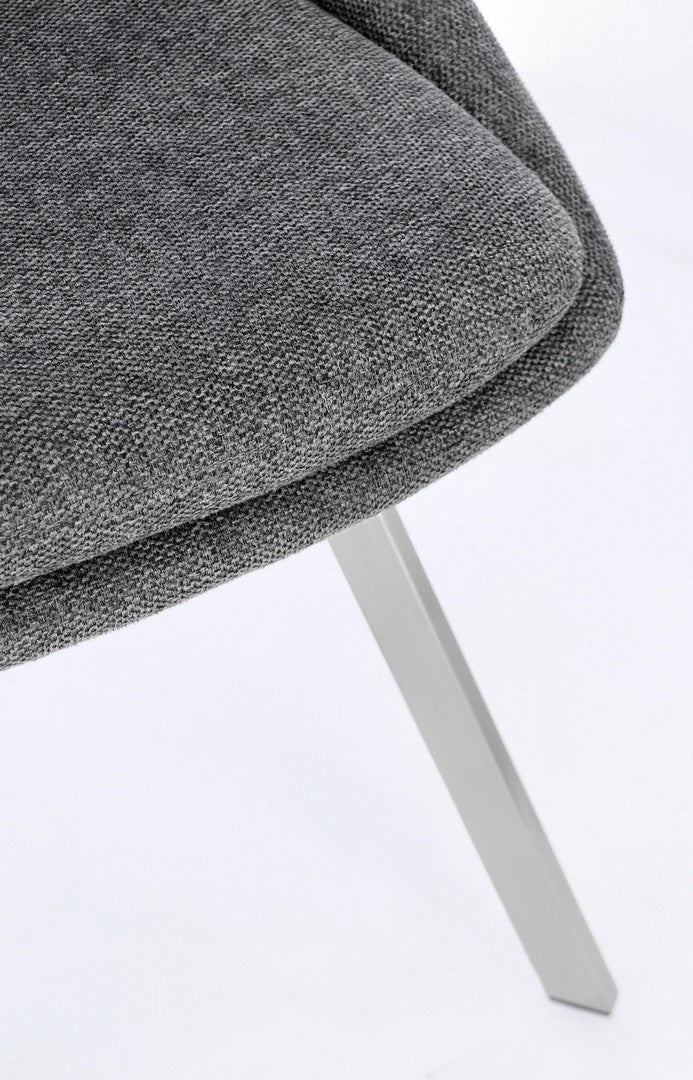Scaun Dining Tapițat Textil Gri, Kashar Bizzotto - Imagine 8