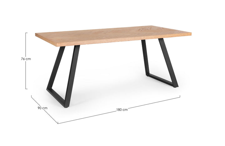 Masă Dining Rectangulară Lemn Și Metal, Dukat Black Bizzotto - Imagine 2