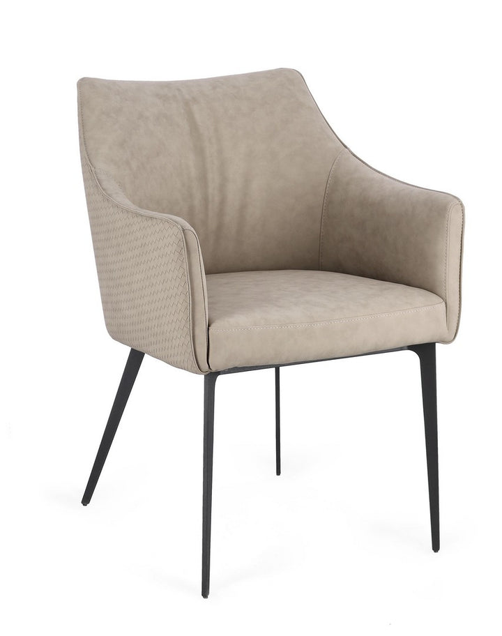 Scaun Dining Tapițat Piele Ecologică Bej, Russell Cloud Bizzotto - Imagine 1