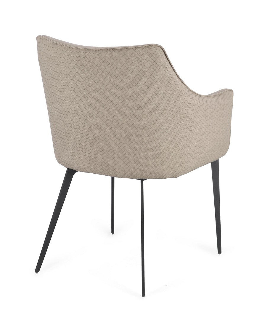 Scaun Dining Tapițat Piele Ecologică Bej, Russell Cloud Bizzotto - Imagine 2