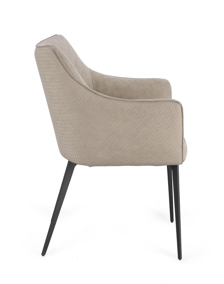 Scaun Dining Tapițat Piele Ecologică Bej, Russell Cloud Bizzotto - Imagine 6