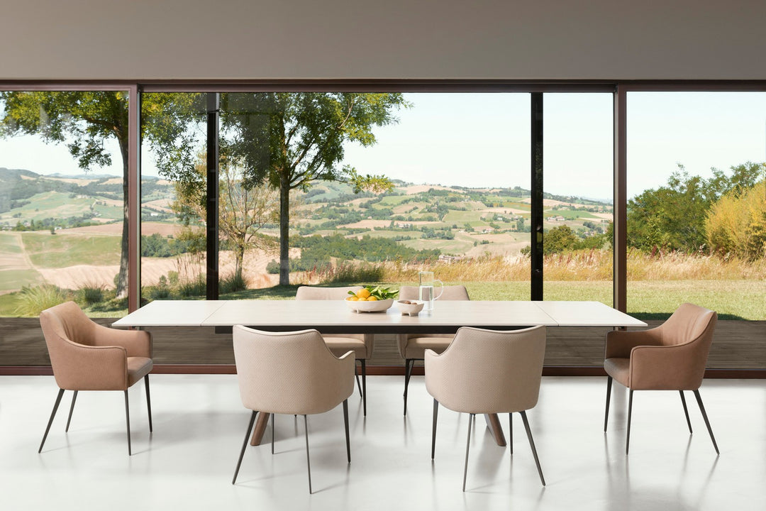Scaun Dining Tapițat Piele Ecologică Bej, Russell Cloud Bizzotto - Imagine 9