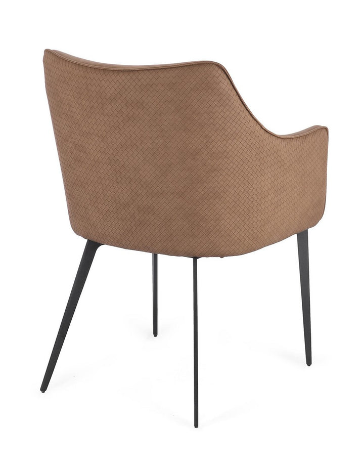 Scaun Dining Tapițat Piele Ecologică Cappuccino, Russell Bizzotto - Imagine 2