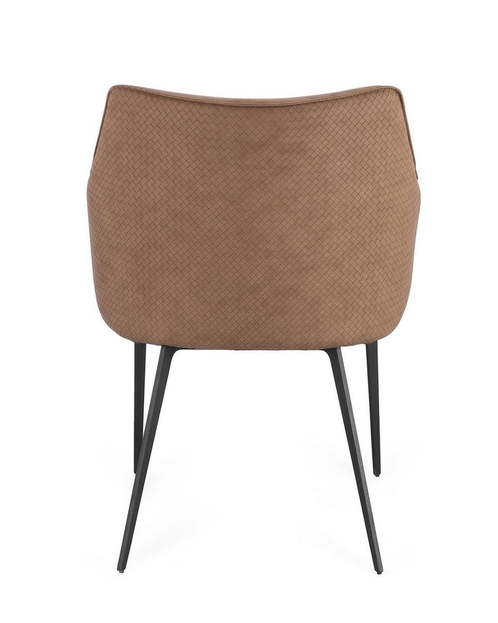 Scaun Dining Tapițat Piele Ecologică Cappuccino, Russell Bizzotto - Imagine 5