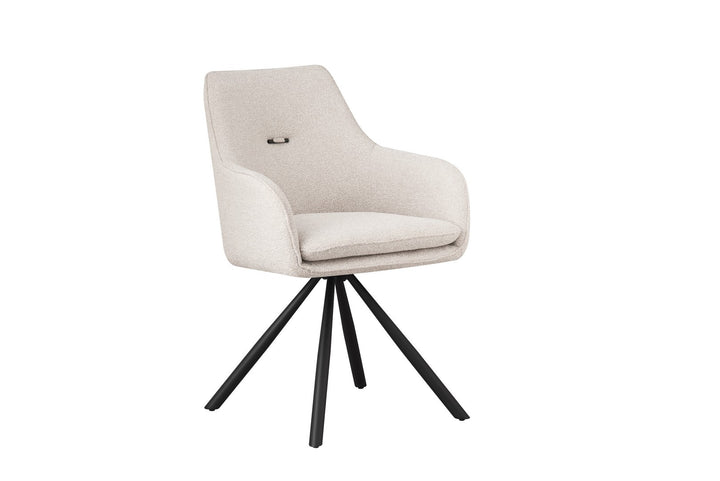 Scaun Birou Rotativ Tapițat Textil Bej, Falak Sand Bizzotto - Imagine 1
