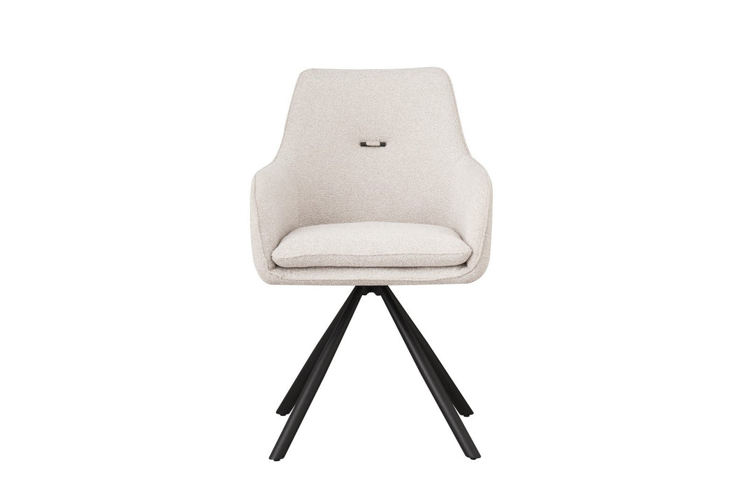 Scaun Birou Rotativ Tapițat Textil Bej, Falak Sand Bizzotto - Imagine 2