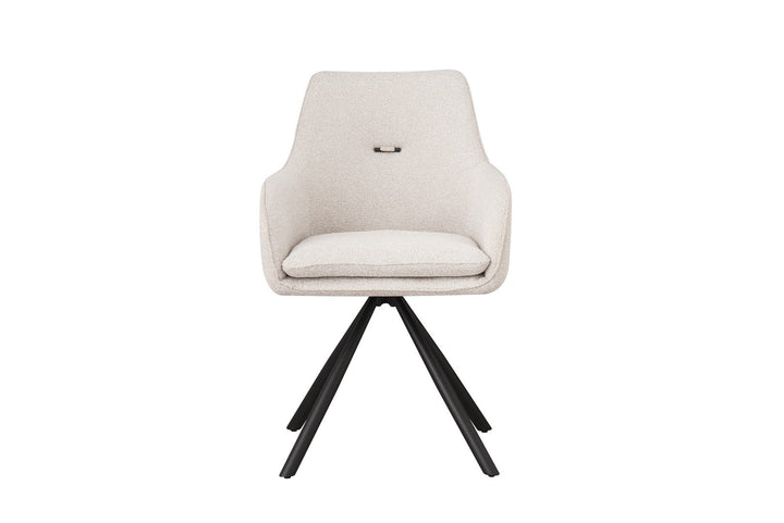 Scaun Birou Rotativ Tapițat Textil Bej, Falak Sand Bizzotto - Imagine 2