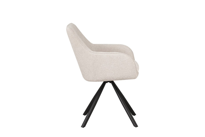 Scaun Birou Rotativ Tapițat Textil Bej, Falak Sand Bizzotto - Imagine 3