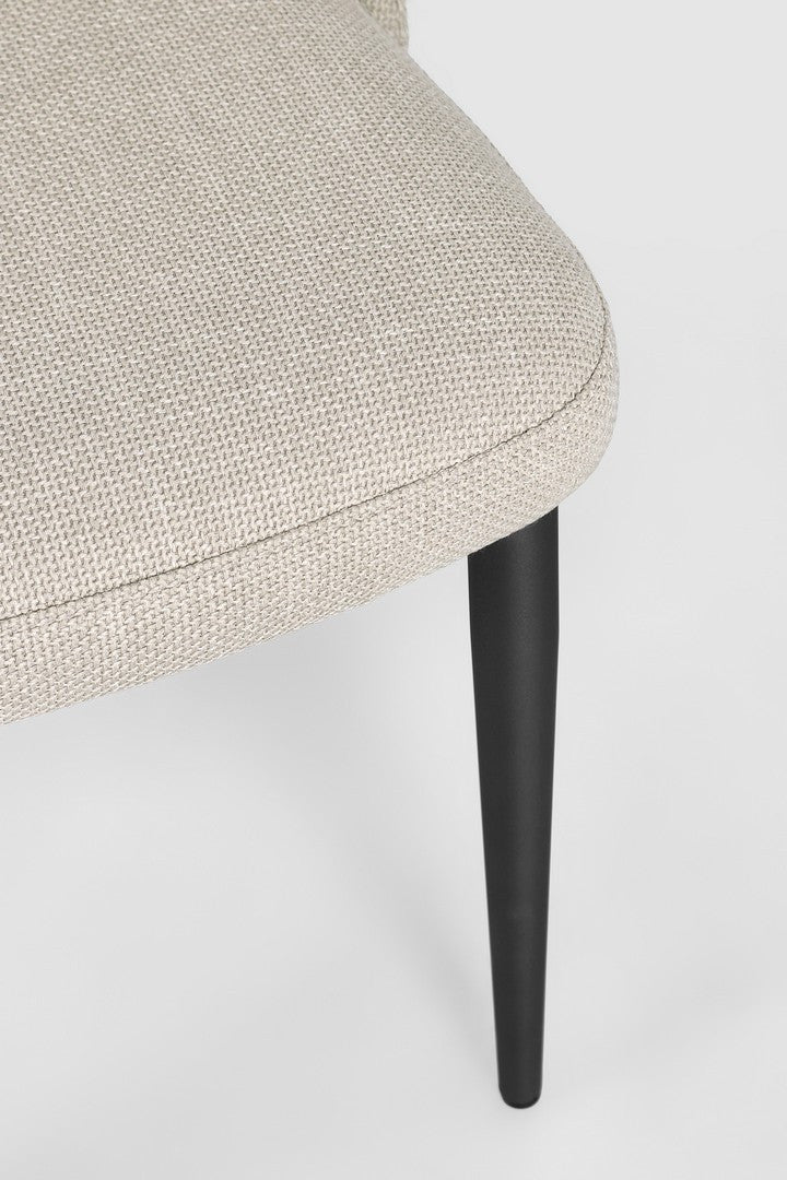 Scaun Dining Tapițat Textil Bej, Roger Natural Bizzotto - Imagine 8