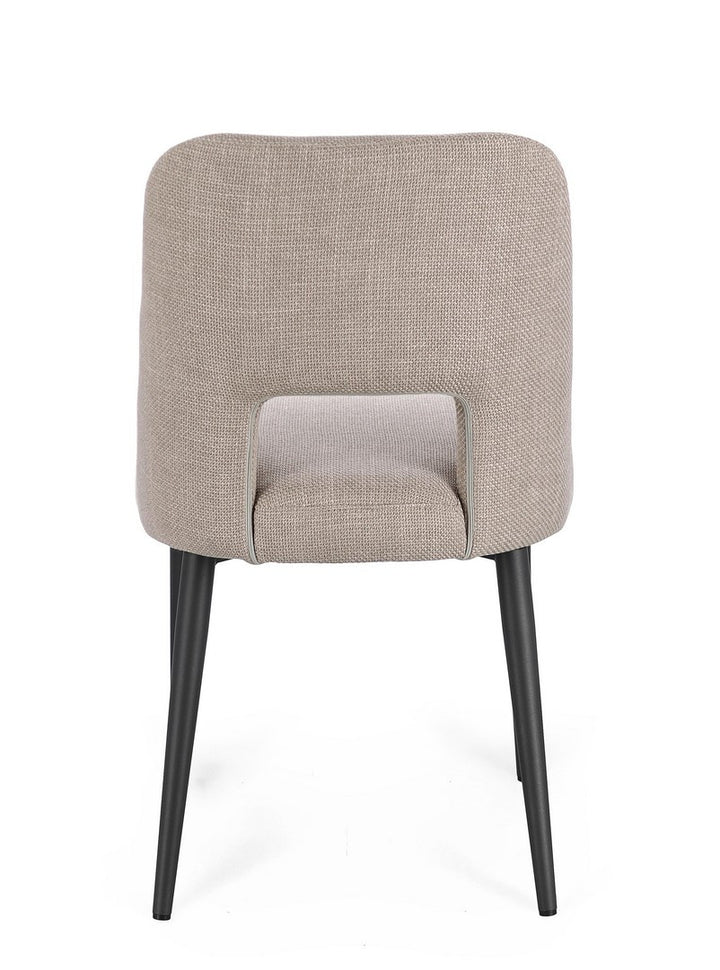 Scaun Dining Tapițat Textil Bej, Roger Paloma Bizzotto - Imagine 5