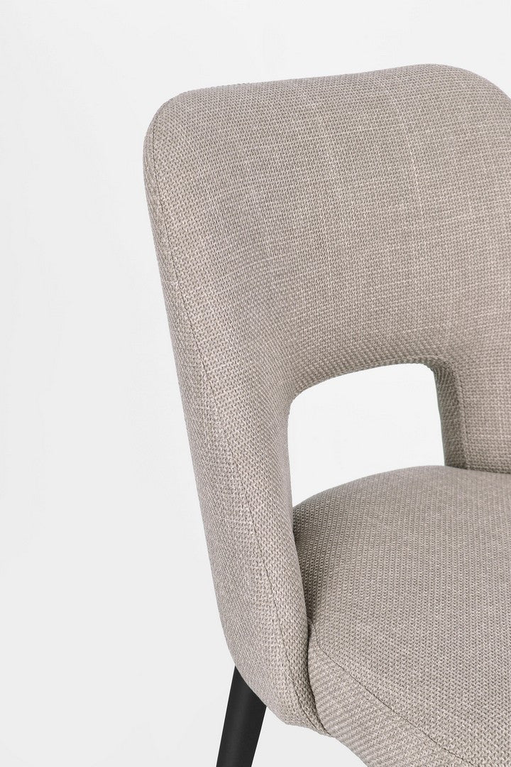 Scaun Dining Tapițat Textil Bej, Roger Paloma Bizzotto - Imagine 7