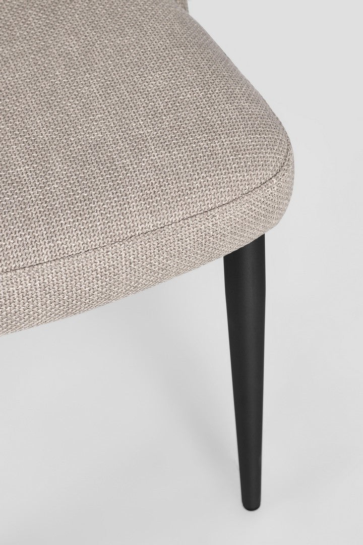 Scaun Dining Tapițat Textil Bej, Roger Paloma Bizzotto - Imagine 8