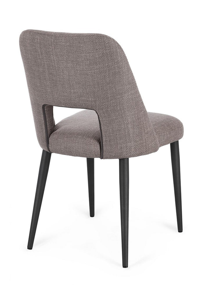 Scaun Dining Tapițat Textil Gri, Roger Grey Bizzotto - Imagine 2