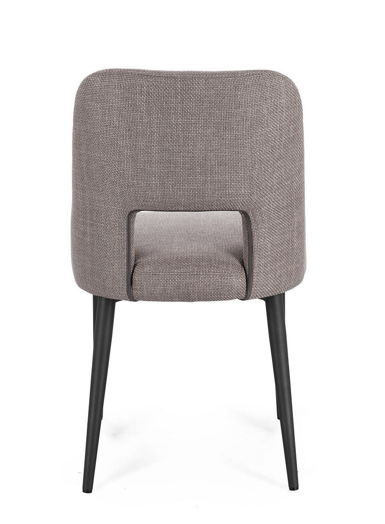 Scaun Dining Tapițat Textil Gri, Roger Grey Bizzotto - Imagine 5