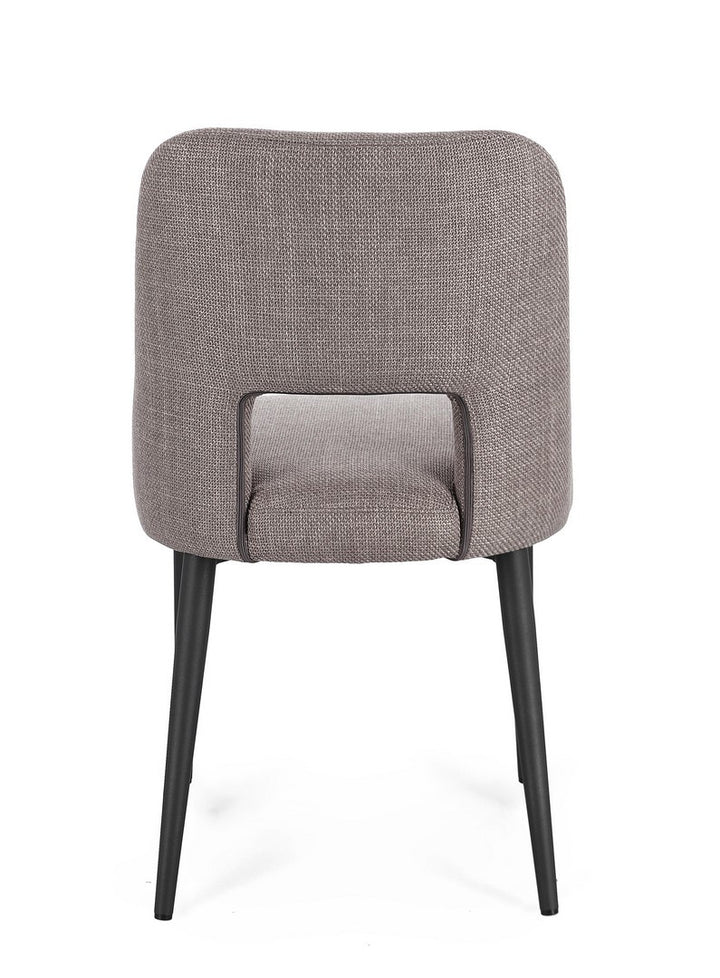 Scaun Dining Tapițat Textil Gri, Roger Grey Bizzotto - Imagine 5