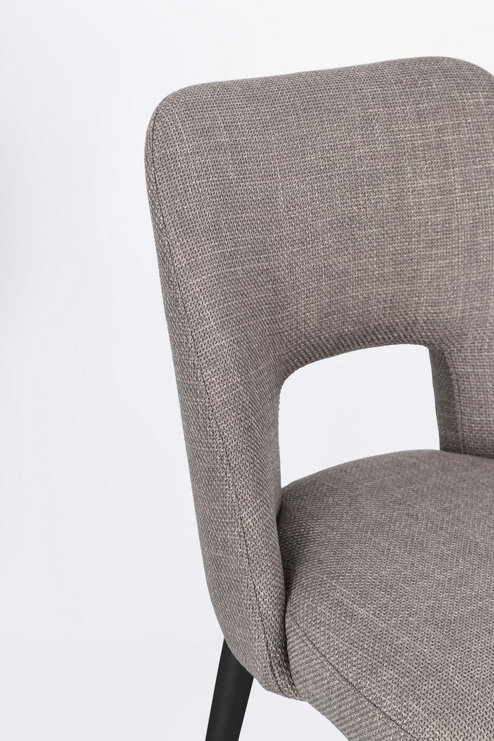Scaun Dining Tapițat Textil Gri, Roger Grey Bizzotto - Imagine 7