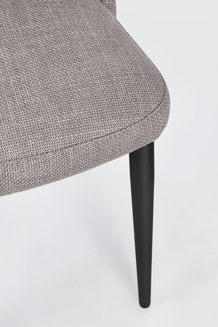 Scaun Dining Tapițat Textil Gri, Roger Grey Bizzotto - Imagine 8